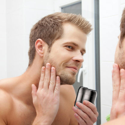 Dual-Head Mini Electric Shaver for Men Razor USB Rechargeable Home Travel
