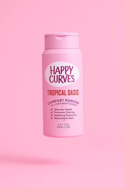 Happy Curves Comfort Powder: Control Inner Thigh Chafing, Private Areas, and All over Body for Women