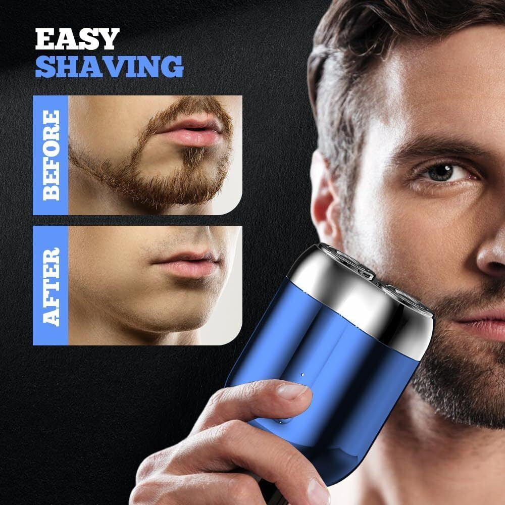 Dual-Head Mini Electric Shaver for Men Razor USB Rechargeable Home Travel