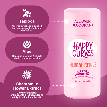Aluminum & Talc Free Whole Body Deodorant for Women, Herbal Citrus, Stick, 2.65 Oz